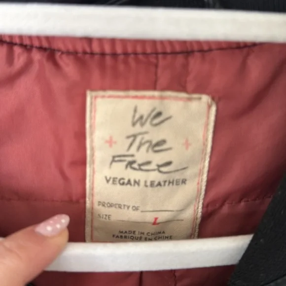 Free People Wild Rose Vegan Leather Bomber